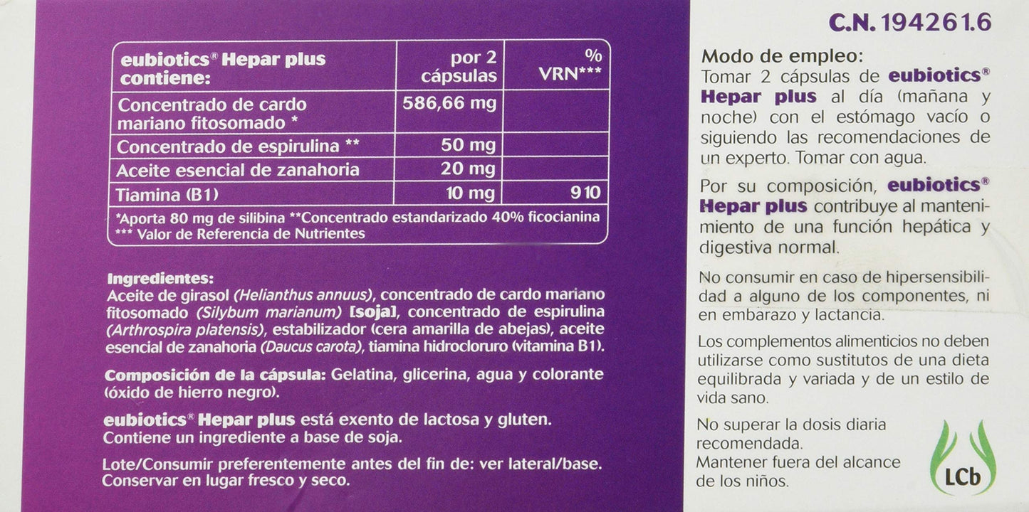 COBAS Eubiotics hepar plus 60cap. 1 Unidad 300 g