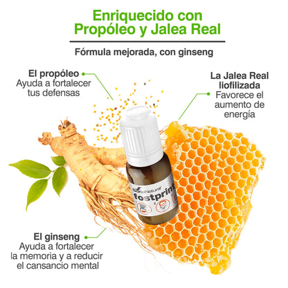 Soria Natural Fostprint Plus con Ginseng - Vitaminas para el Cansancio y la Memoria - Jalea Real, Vitaminas Grupo B, Biotina, Vitamina E, Vitamina D, L Carnitina y Propóleo Puro - 20 Viales con 15ml
