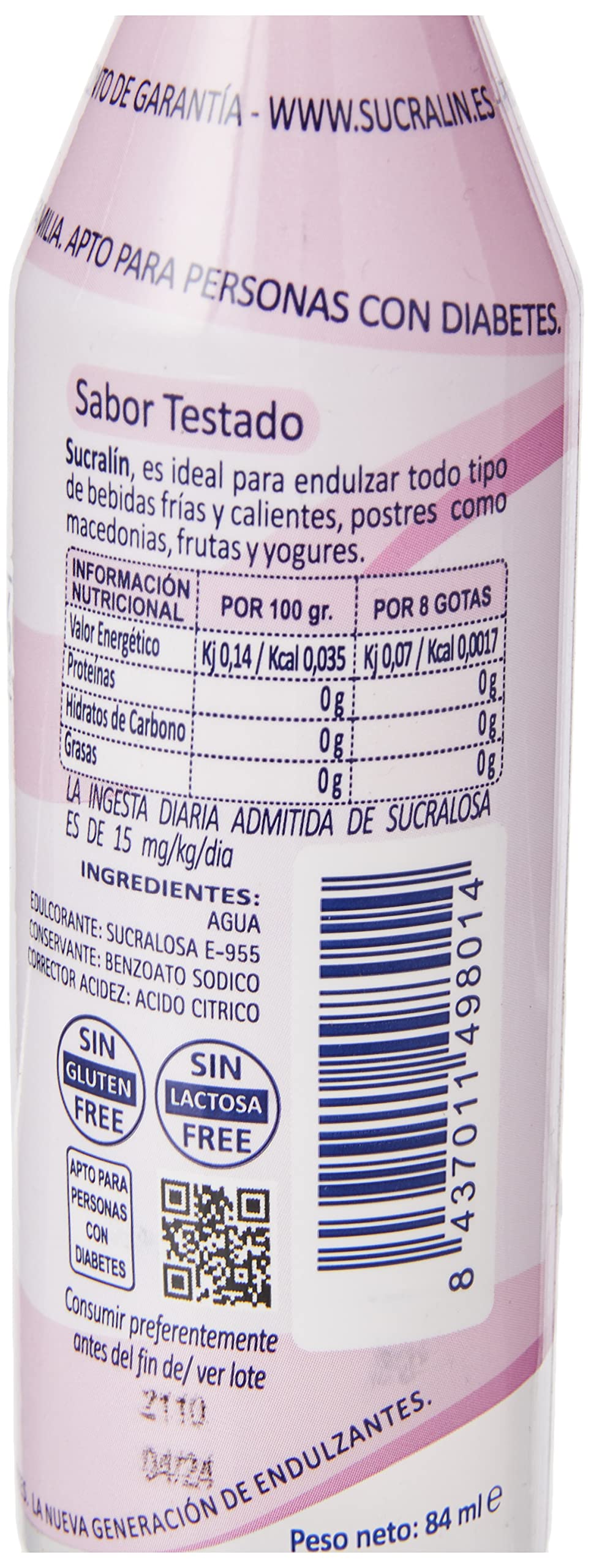 SUCRALIN LIQUIDO 84 ml