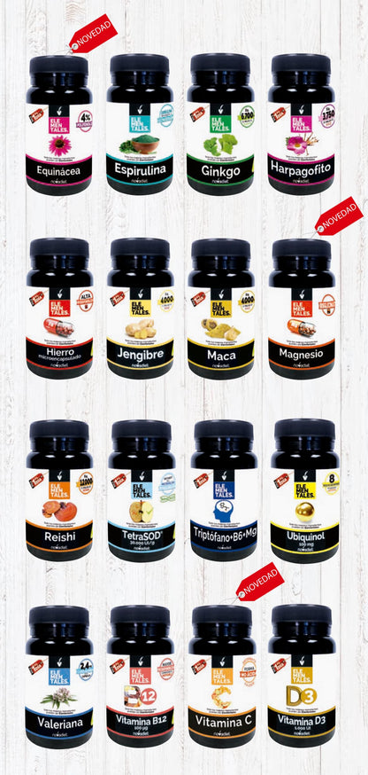 Novadiet - ELEMENTALES ESPIRULINA Cápsulas con Espirulina - Complemento Alimenticio Nutricional - Para Aportar Proteínas, Aminoácidos y Antioxidantes - 60 Cápsulas Vegetales