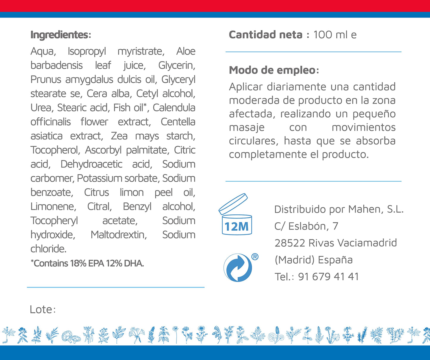 Laboratorios Mahen MAS OMEGA CREMA MANCHAS 100 CC