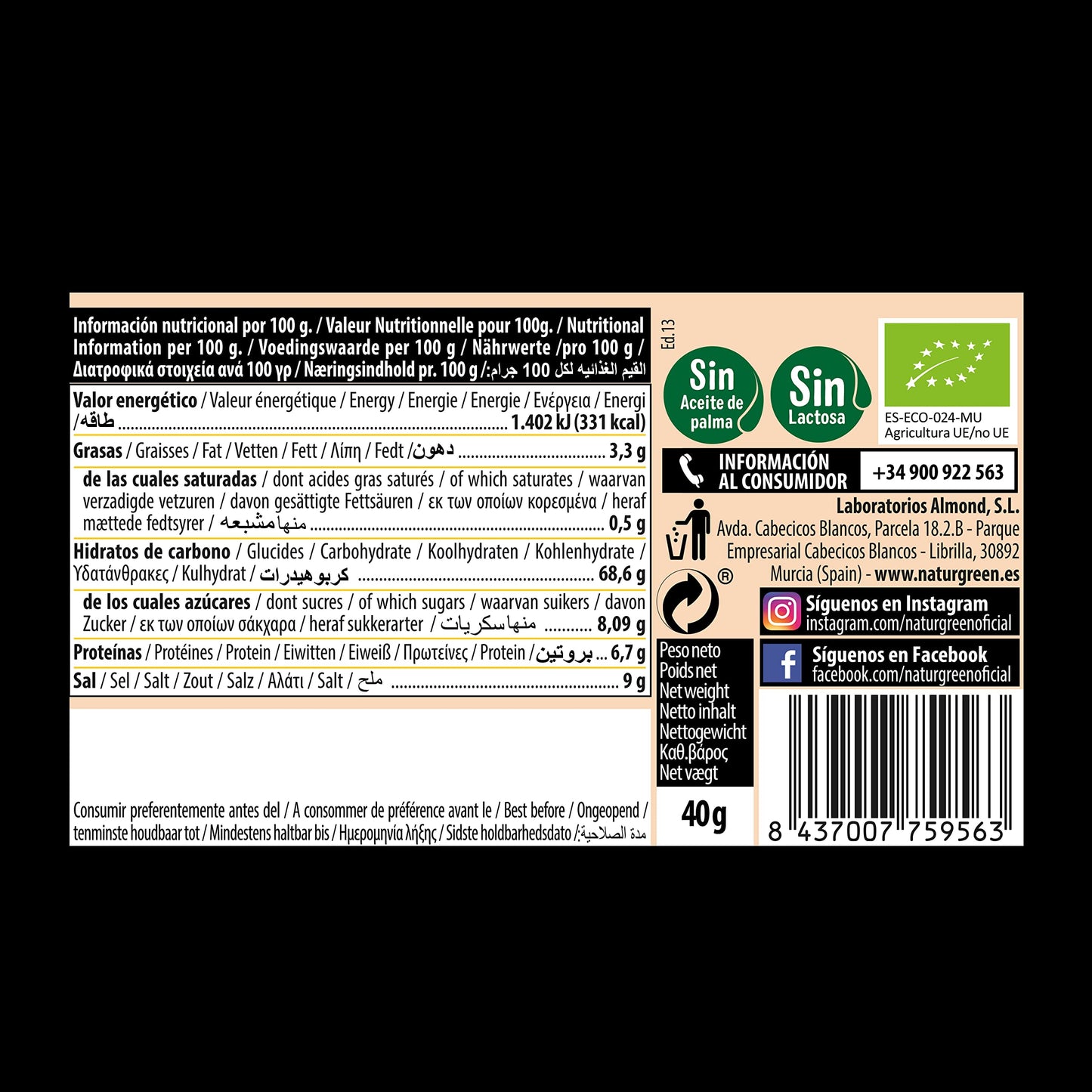 NaturGreen Sopa de Minestrone Finas Hierbas Bio 40g