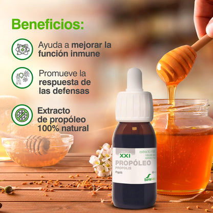 Soria Natural Própoleo Extracto Puro 100% Natural - Complemento Alimenticio con Propolis - Aumenta las Defensas y Regula Sistema Inmunológico, Antiséptico y Antiinflamatorio