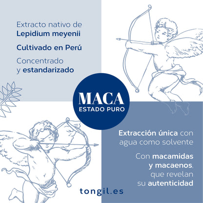 Maca Andina Estado Puro 2000mg | Extracto Nativo 5:1 Macatonic™ de Producción Sostenible | Energía Mantenida y Vigorizante Natural | Apto Veganos | 60 Cápsulas de Tongil