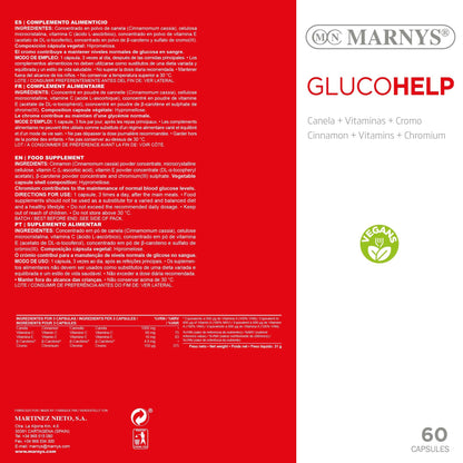 MARNYS Glucohelp Mantiene Niveles de Glucosa en Sangre 60 Cápsulas vegetales