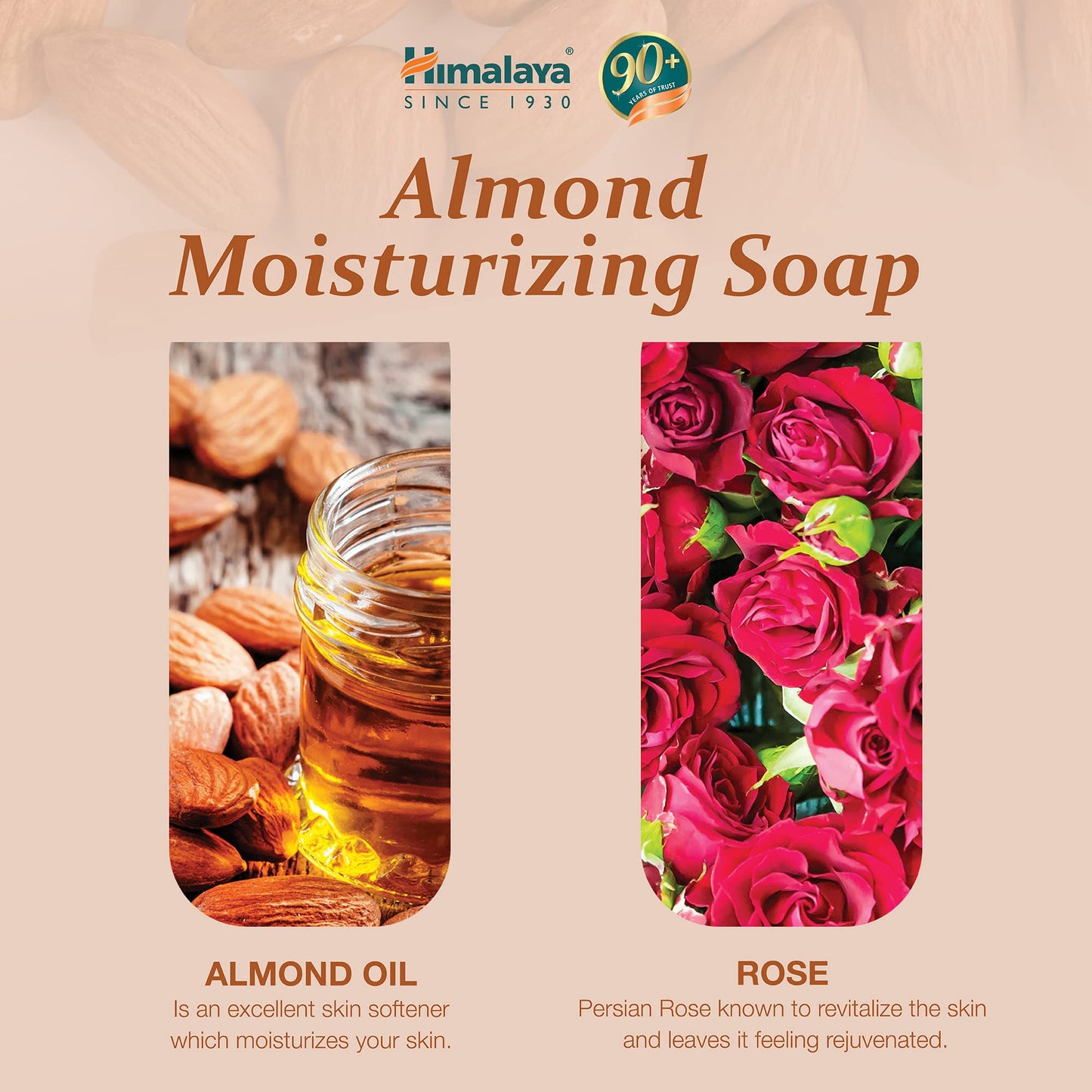 Himalaya Almond Moisturizing Soap with Natural Vitamin E, 75 g