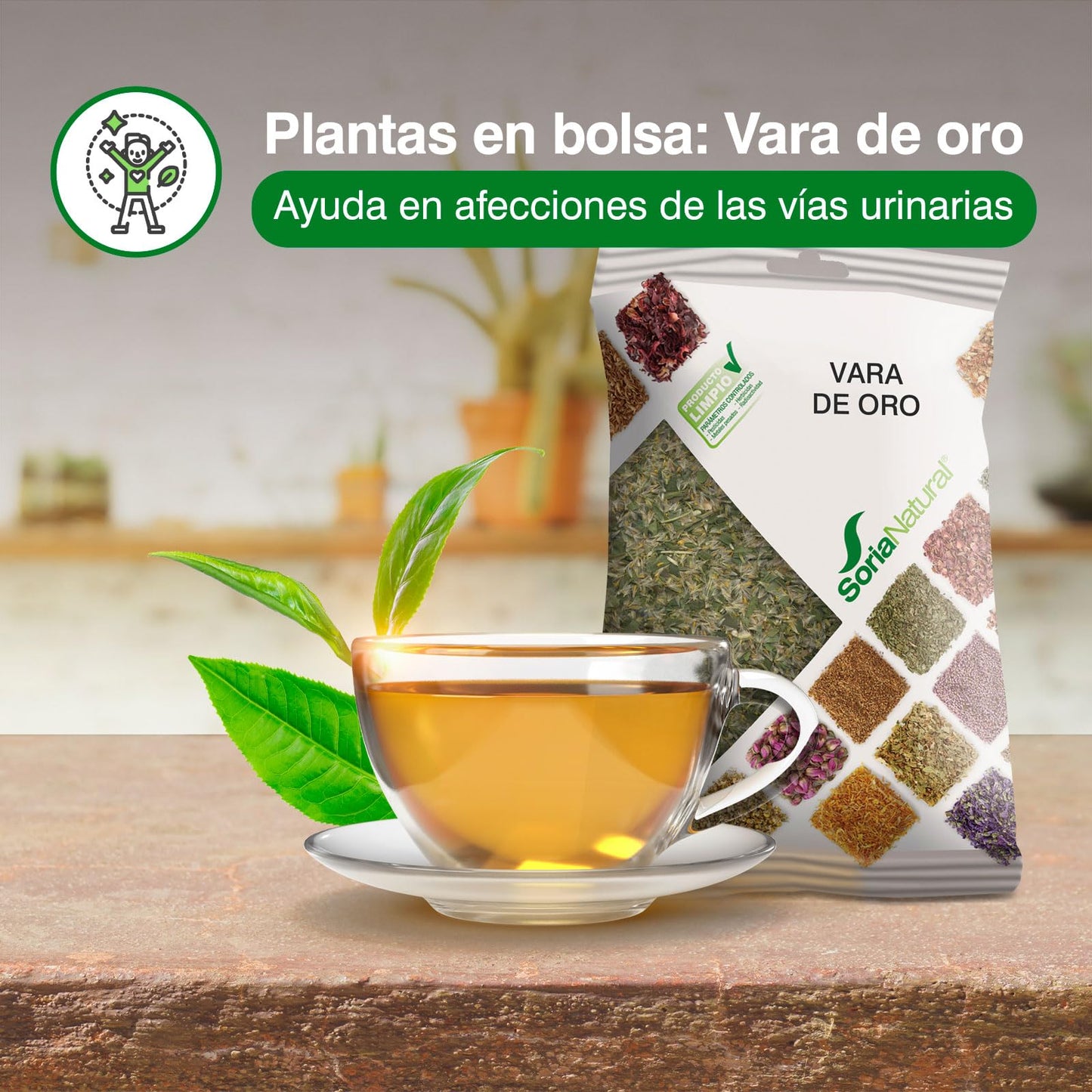 Soria Natural Vara De Oro (solidago) Bolsa, 40 g, color Blanco