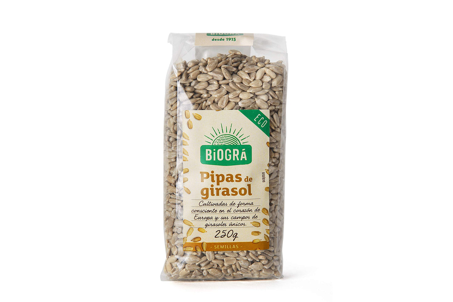 BIOGRÁ - Pipas Peladas de Girasol, Apto para Veganos, Perfecto para su Uso con Muesli, Ensaladas, pan, Pasteles, Platos de Arroz o Verduras, de Agricultura Ecológica 250g