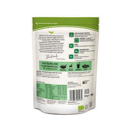 LINWOODS 5016887005132 Semillas MOLIDAS DE CAðAMO Bio 200 g, Papel