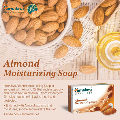 Himalaya Almond Moisturizing Soap with Natural Vitamin E, 75 g