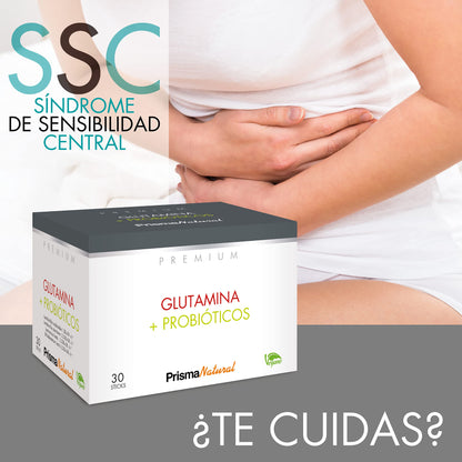 Prisma Natural línea Premium, Glutamina + Probiotico 30 sticks 200g. Son productos aptos para celíacos, intolerantes a la lactosa o sensibles a proteínas lácteas o gluten.