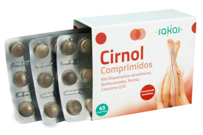 Sakai – Cirnol comprimidos con Ginkgo, Castaño de Indias y Rusco– Favorece la circulación sanguínea, ayuda a evitar las piernas cansadas y su hinchazón. Previene las varices vasculares. Con Coenzima Q10