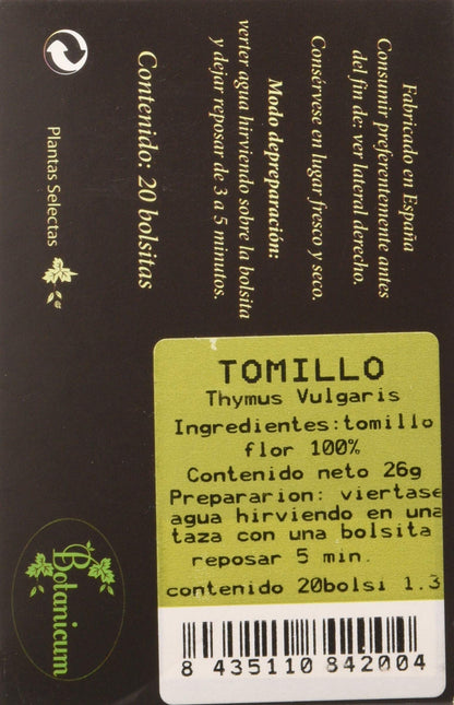Botanicum Tomillo 20 Filtros 100 g