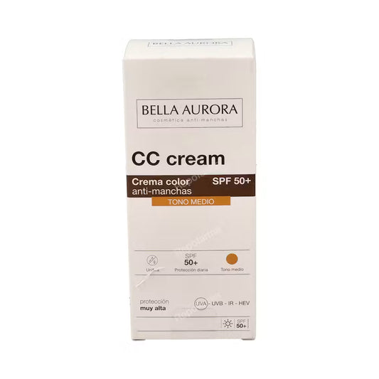 BELLA AURORA CC CREAM SPF 50+ tono medio 30ml.