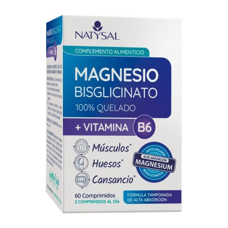 Magnesio Bisglicinato Natysal con Vitamina B6 60 Cápsulas Veganas