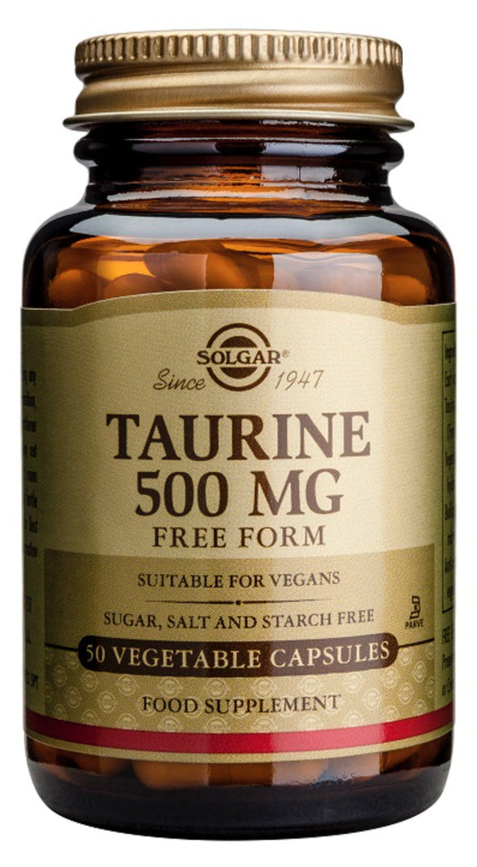 Taurina Solgar 500 mg – 50 Cápsulas de Alta Pureza