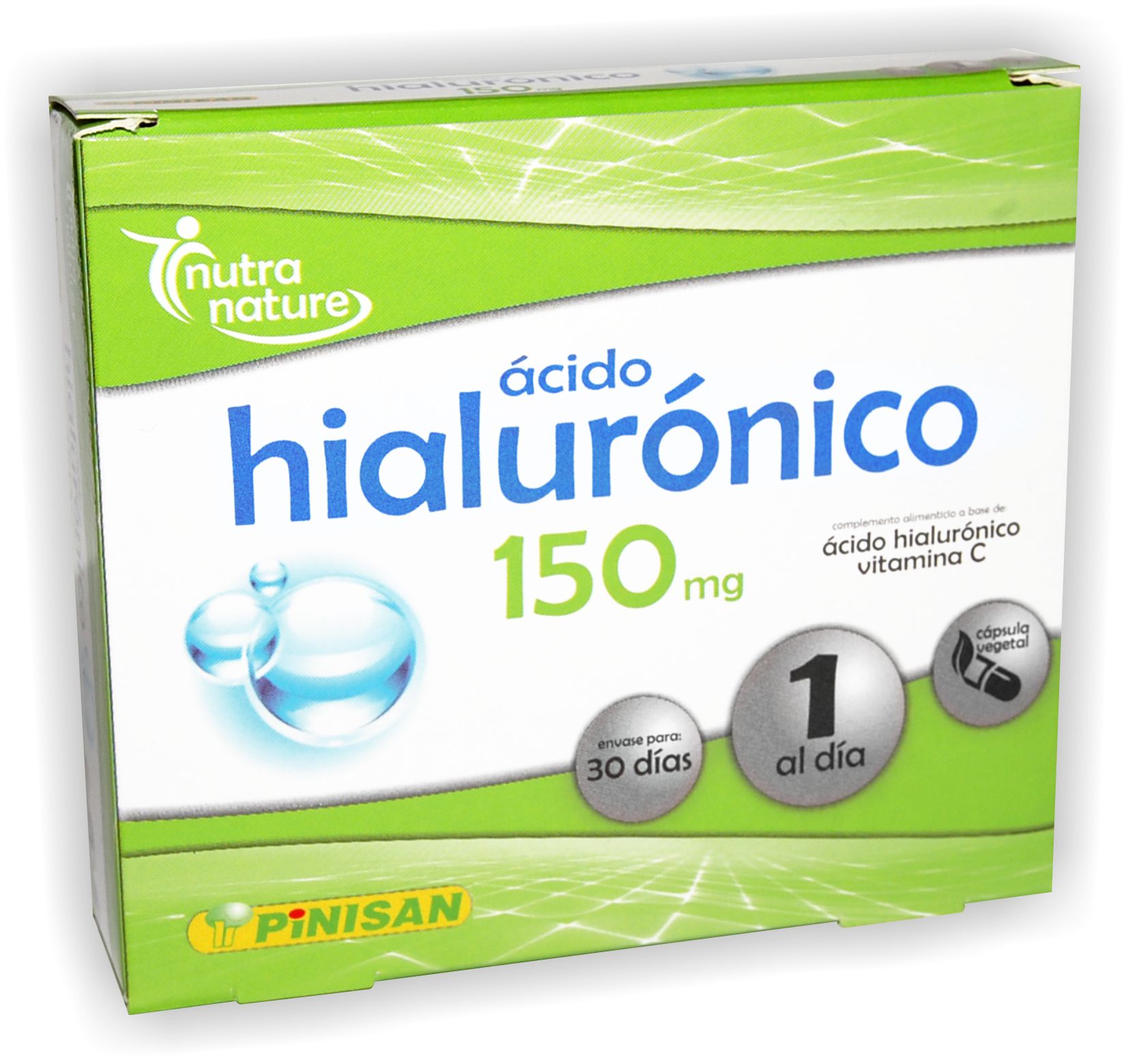Ácido Hialurónico 150 mg Pinisan Suplemento Antiedad Articular 30 Cápsulas