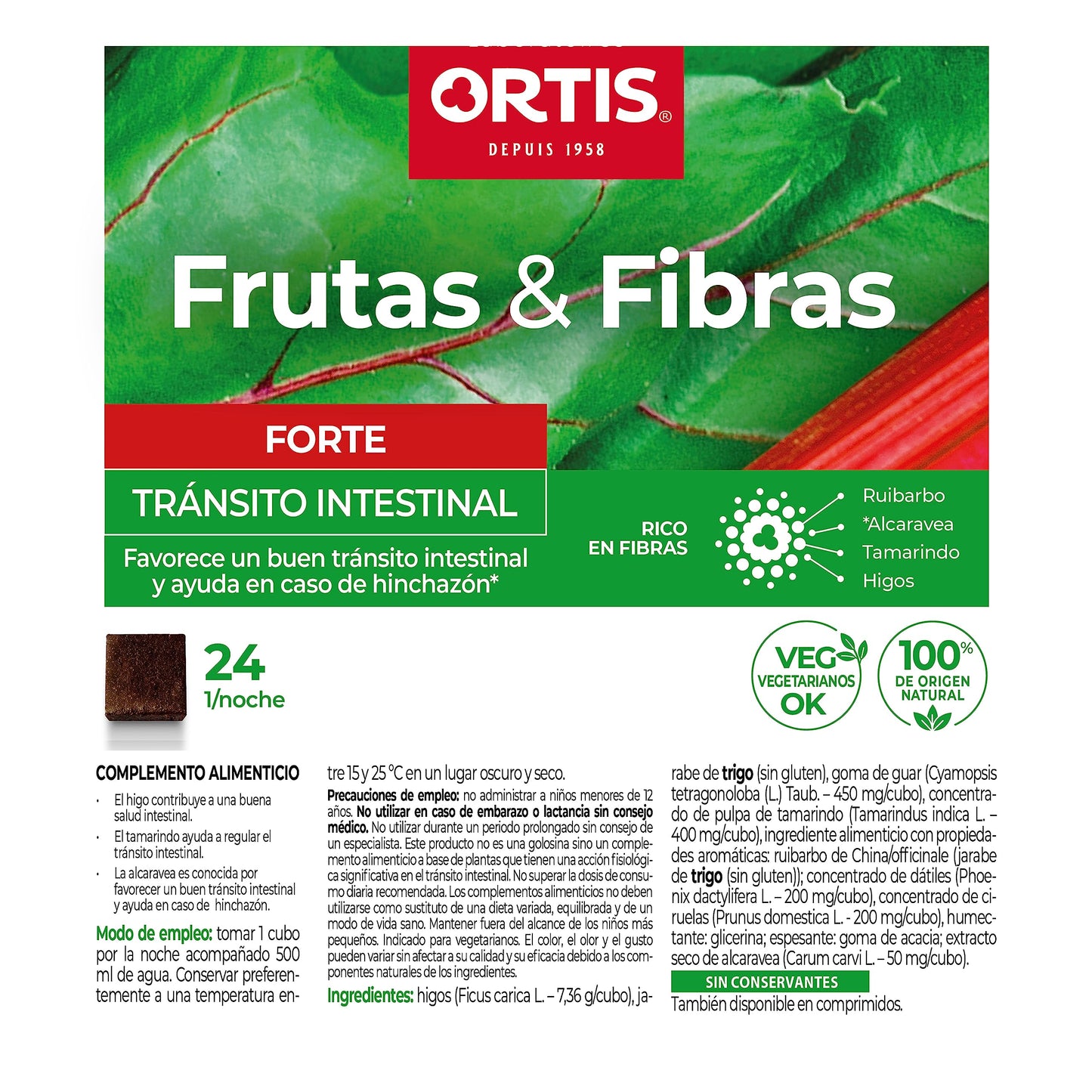 ORTIS FRUTA Y FIBRA FORTE 24 CUBO