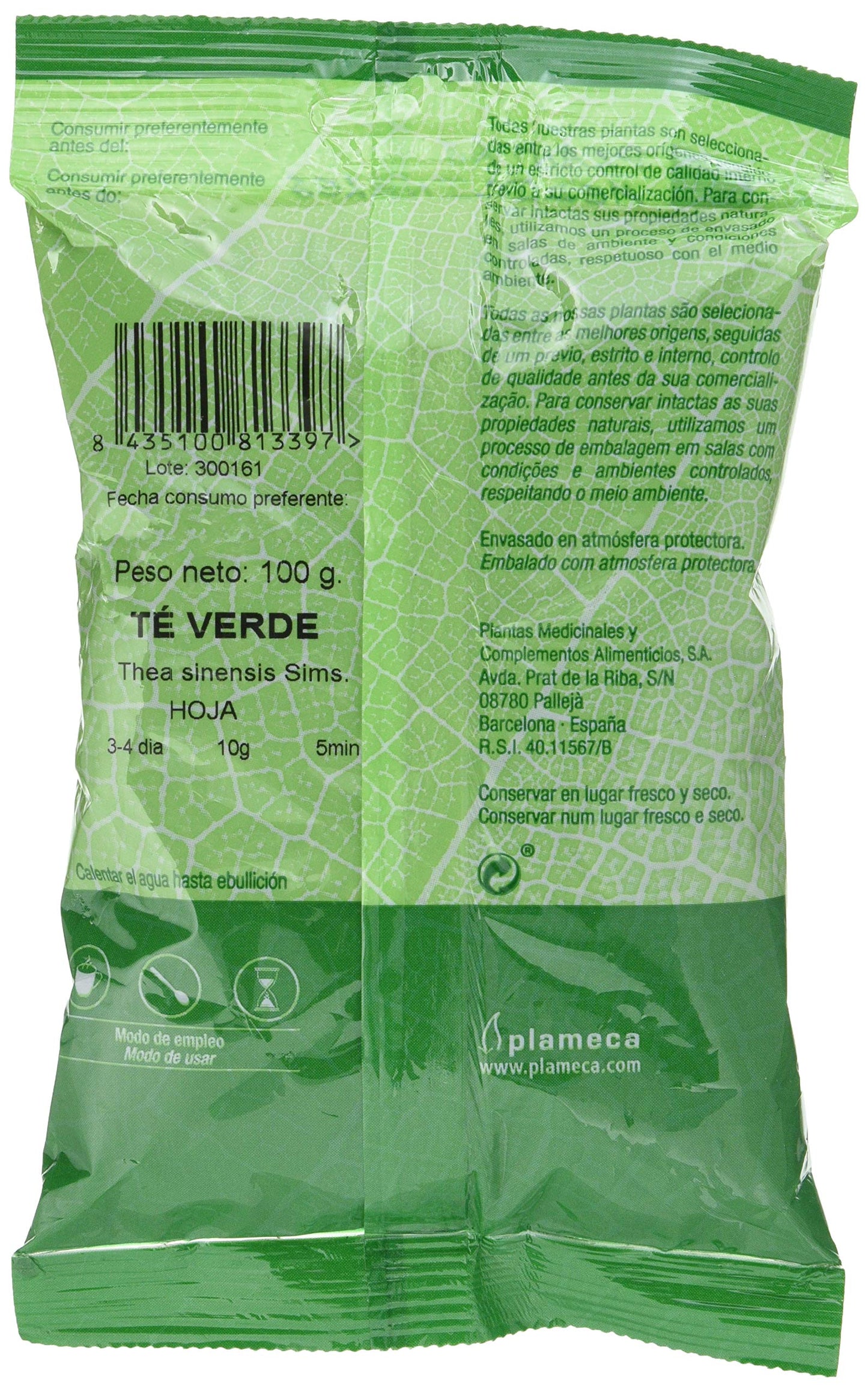 Plameca Te Verde Entero Bolsa 100 Gr 100 g