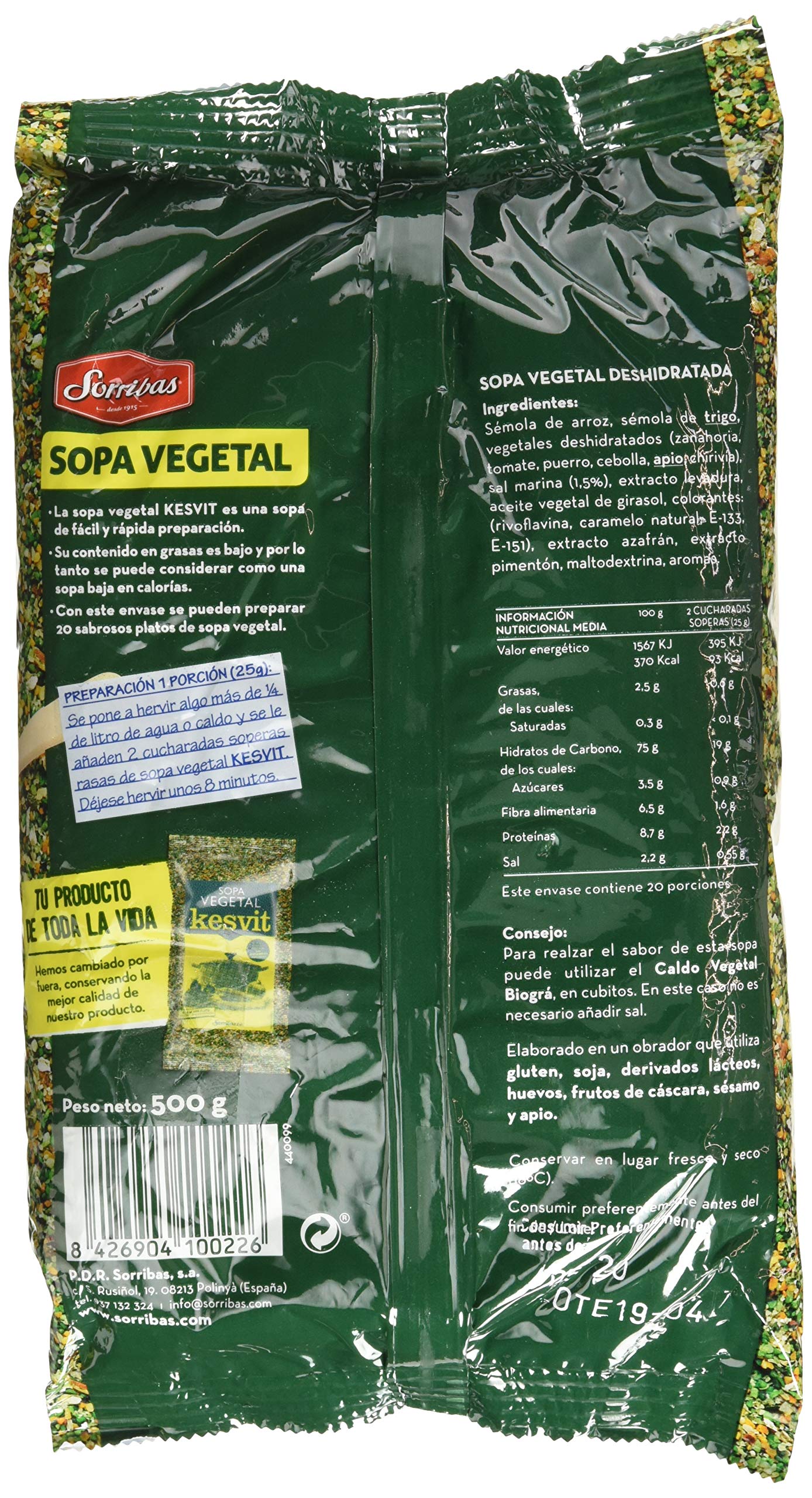 Sorribas Complemento Alimenticio - 500 gr