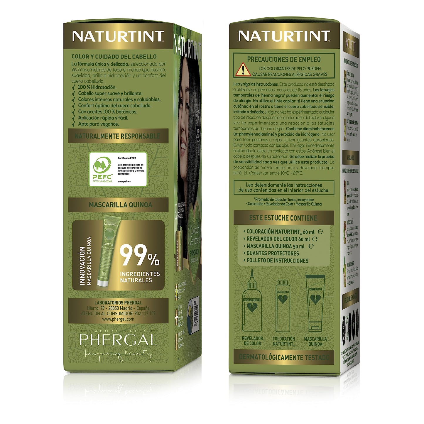 NATURTINT Biobased, Coloración Permanente Sin Amoniaco, 100% Cobertura de Canas, Tinte para el Cabello con Ingredientes Naturales, Color Intenso, Natural y Durader