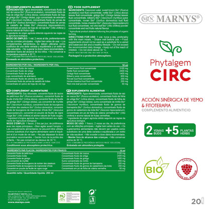 MARNYS Phytalgem CIRC Piernas Cansadas Concentrado de Yemas y Brotes 20 Viales