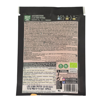 NaturGreen Sopa de Minestrone Finas Hierbas Bio 40g