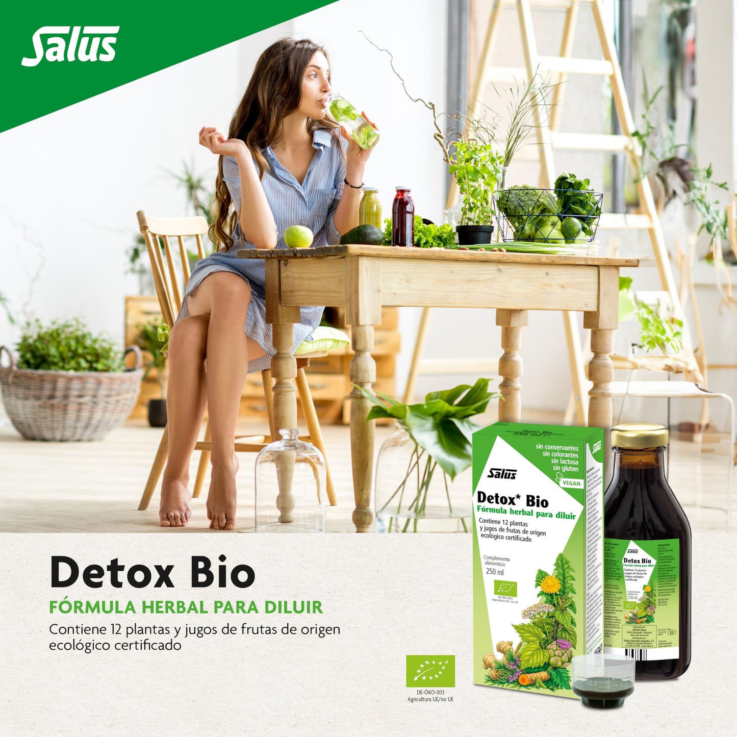 Salus - Detox Fórmula Herbal para Diluir - 250 ml - Para la Eliminación de Toxinas y Limpieza del Organismo - Elaborado con Extractos de 16 Plantas - Complemento Alimenticio
