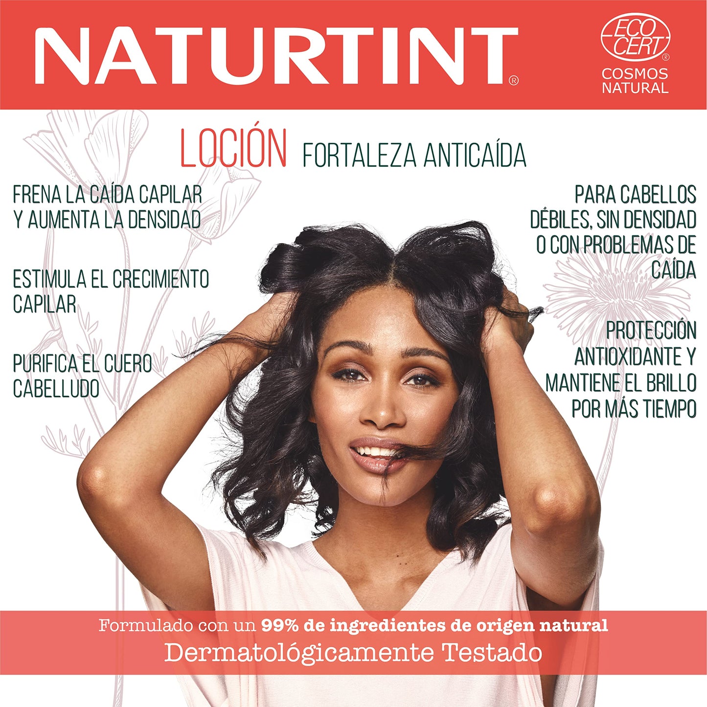 Naturtint Loción Fortaleza Anticaída, Estimula el crecimiento del Cabello, Protección y Calmante, Tratamiento Anti-Caída, Tónico Capilar Natural, 99% Ingredientes Naturales, ECOCERT, 125 ml