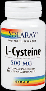 L‑Cisteína 500 mg Solaray 30 cápsulas para piel, cabello y uñas