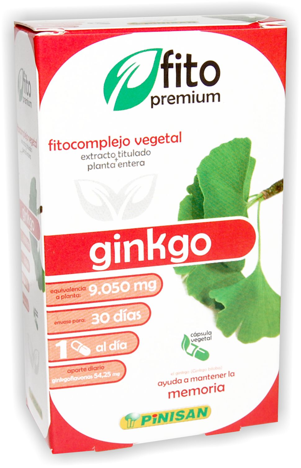 FitoPremium Ginkgo Biloba 30 Cápsulas - Mejora Cognitiva y Circulación