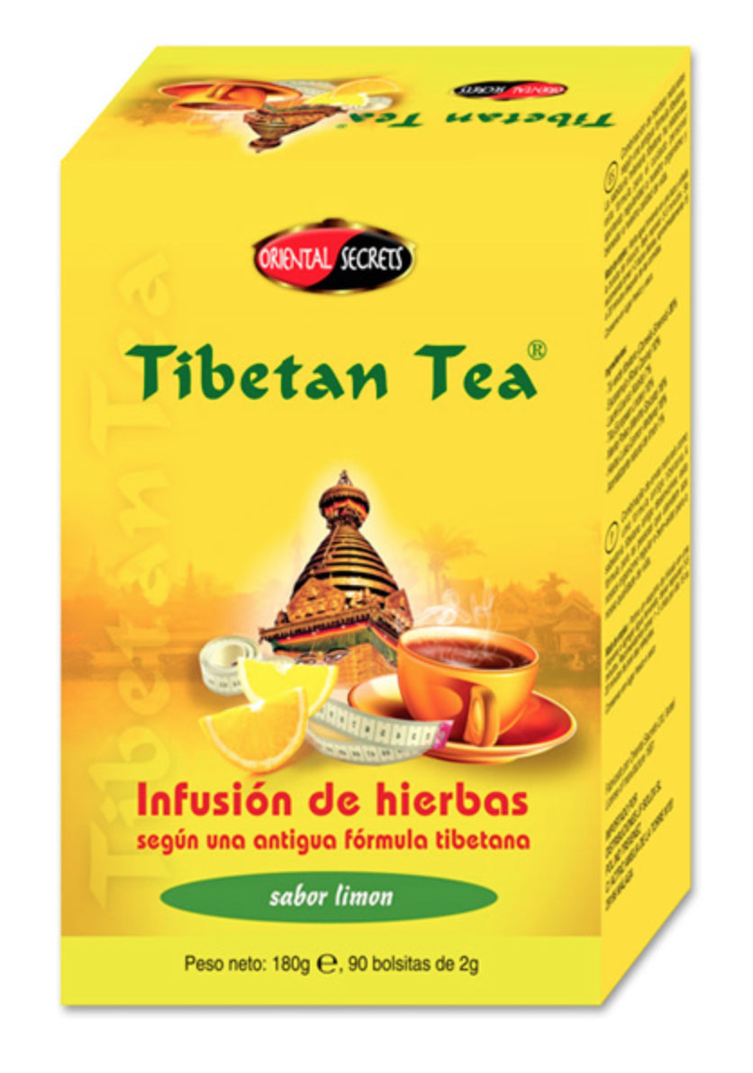 Té tibetano sabor limón 90 bolsitas, infusión natural antioxidante