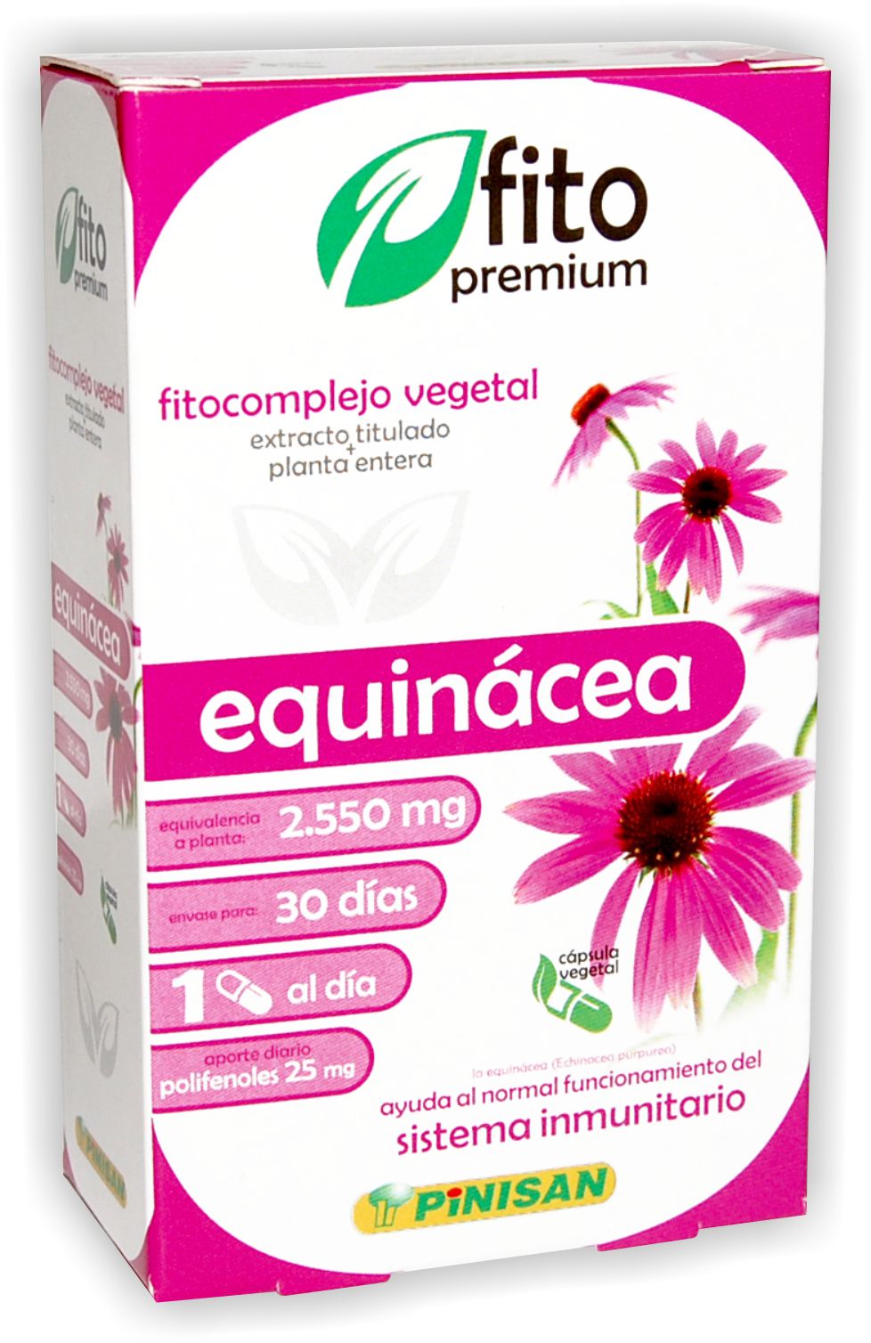 Equinácea Premium Pinisan 30 Cápsulas Refuerzo Inmunitario Natural Alta