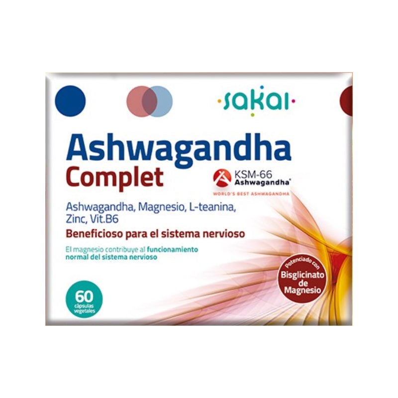 Ashwagandha KSM-66 Completa con Magnesio y Zinc – 60 Cápsulas