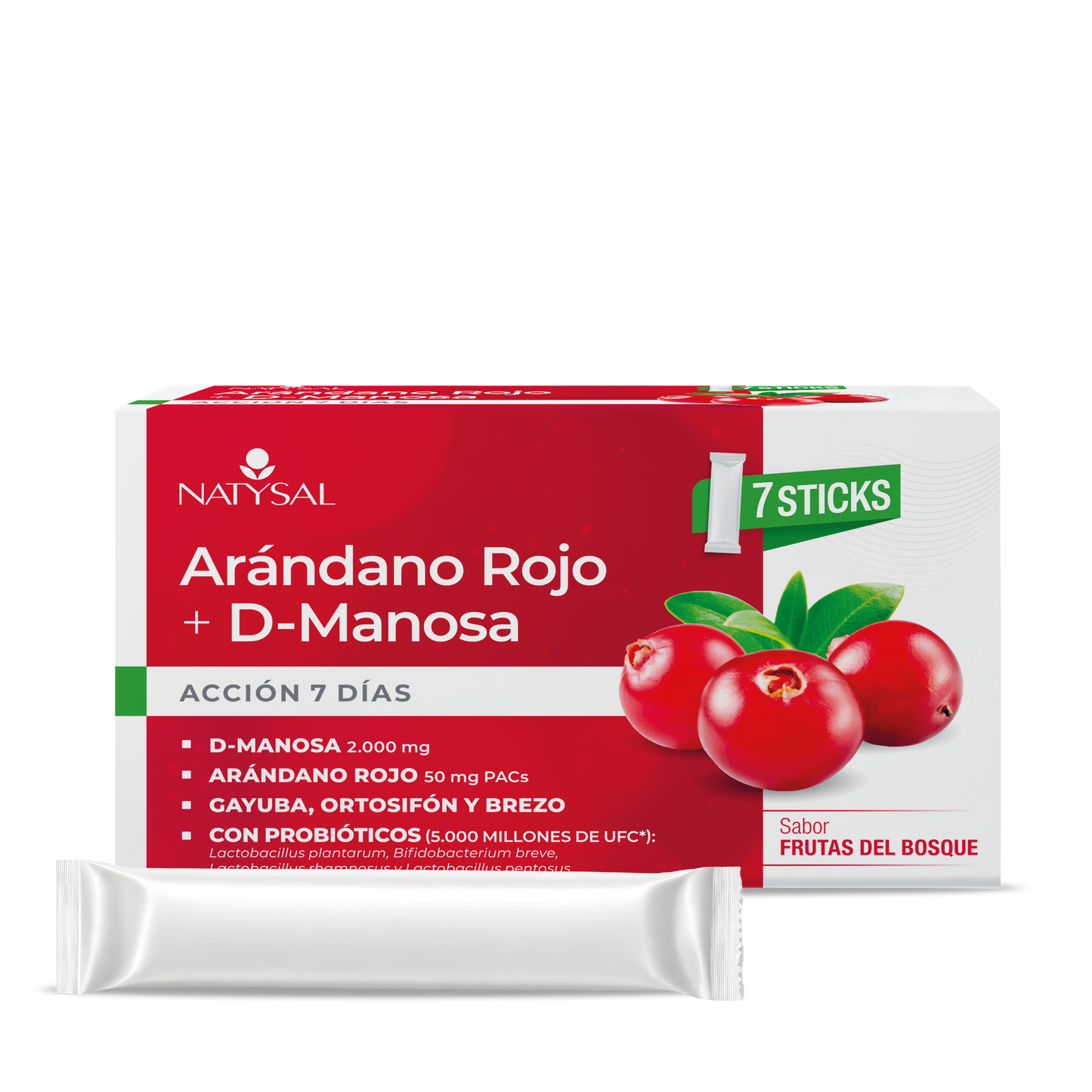 Arándano Rojo con D-Manosa: 7 sticks de apoyo urinario