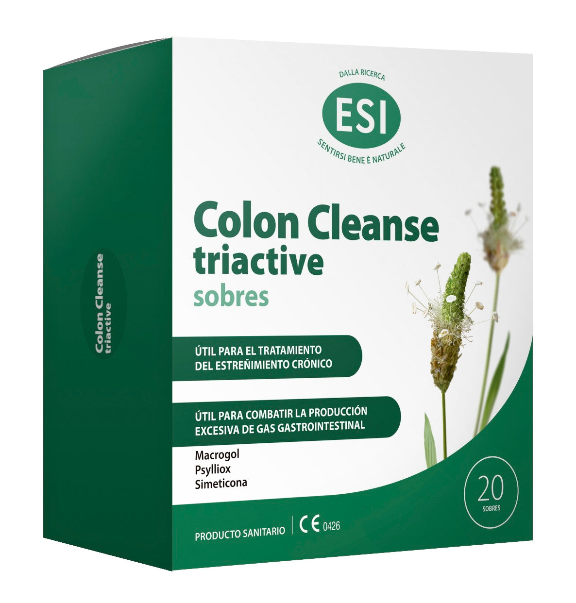 Colon Cleanse Triactive ESI 20 sobres alivia estreñimiento y gases