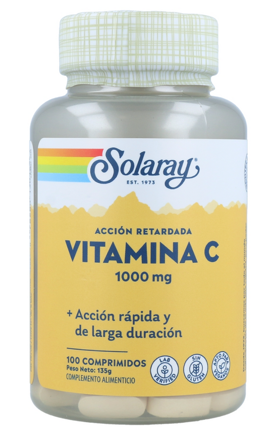 Vitamina C 1000 mg de Acción Retardada Solaray – 100 comprimidos