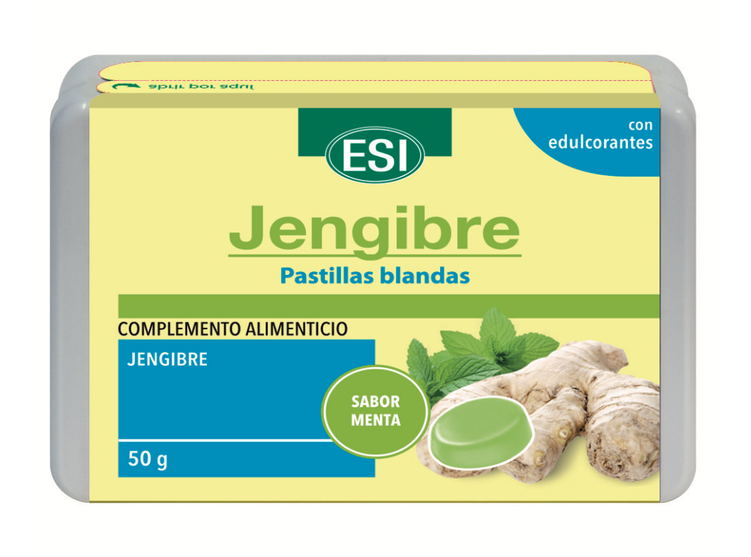 Pastillas Blandas de Jengibre y Menta 50g alivia garganta