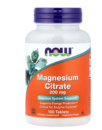 Magnesium Citrate 200mg vegan 100tabl Now