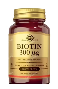 SOLGAR BIOTINA 300mcg. 100comp.