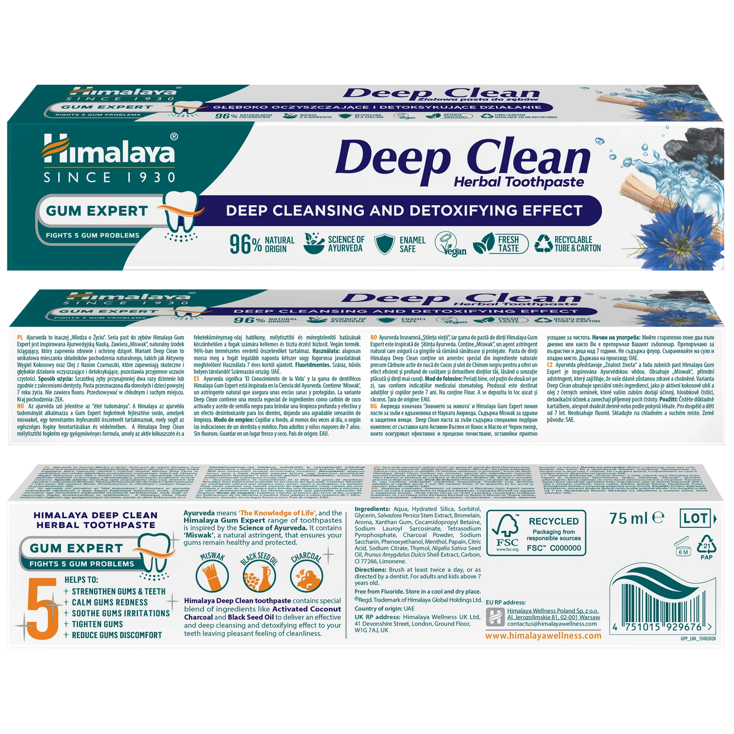 DENTIFRICO LIMPIEZA PROFUNDA - 75ml. HIMALAYA