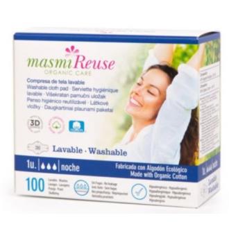 Compresa de tela con alas lavable Noche Bio Masmi