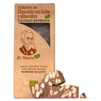 TURRON CHOCOLATE LECHE ALMENDRAS 200 gr ECO