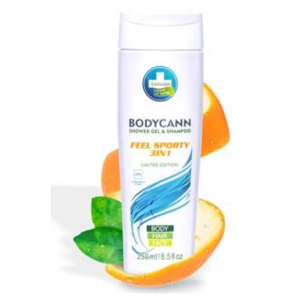 BODYCANN FEEL SPORTY 3 en 1 gel champu cañamo 250 ml VEGAN
