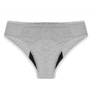 BRAGUITA MENSTRUAL ALGODON ORGANICO-BAMBU-GRIS-M