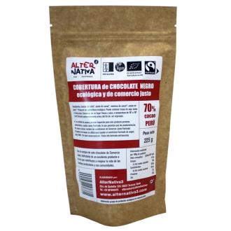 COBERTURA CHOCOLATE 70% CACAO PERU 225 gr BIO