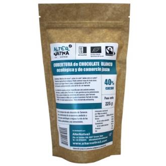 COBERTURA CHOCOLATE BLANCO 40% CACAO 225 gr BIO