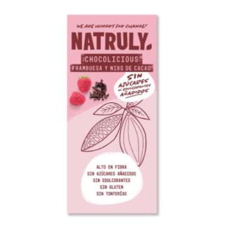 CHOCOLATE CON FRAMBUESA Y NIBS DE CACAO tableta 85 gr BIO