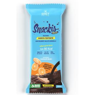 DIET PRIME SNACKIS barrita choco negro+naranja 24 uds.