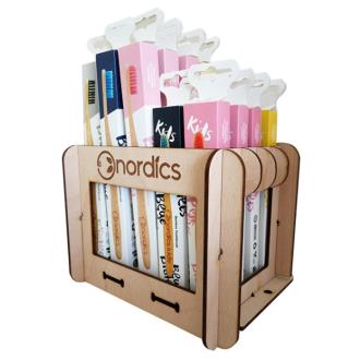 EXPOSITOR 12 cepillos adultos + 8 cepillos niños**
